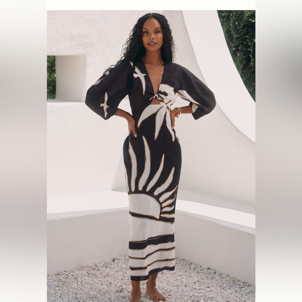 Cala de la Cruz x Anthropologie Gaia Puff-Sleeve Maxi Dress